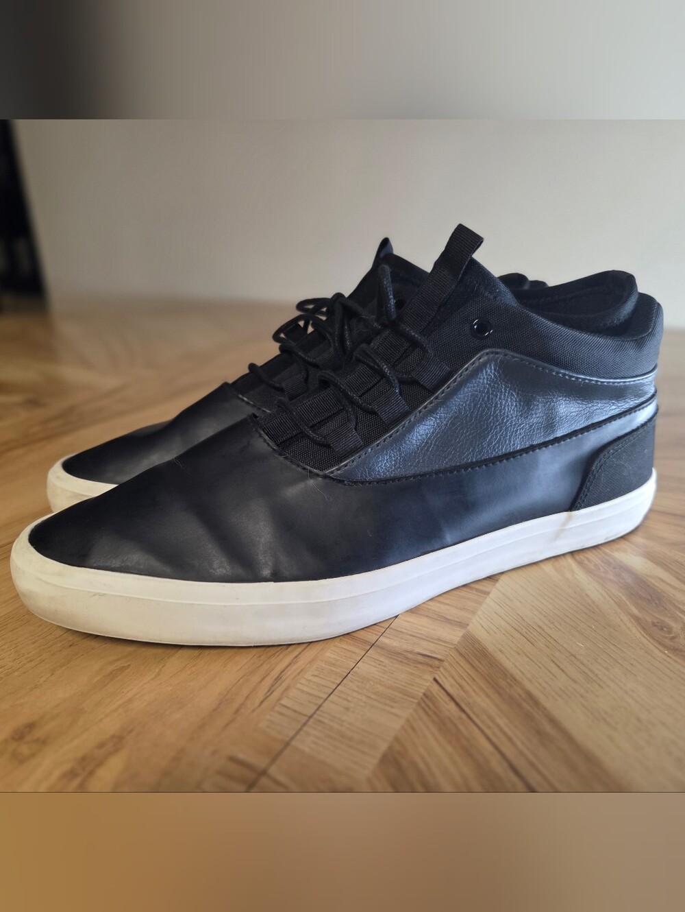 Aldo Black Low-Top Sneakers with White Sole